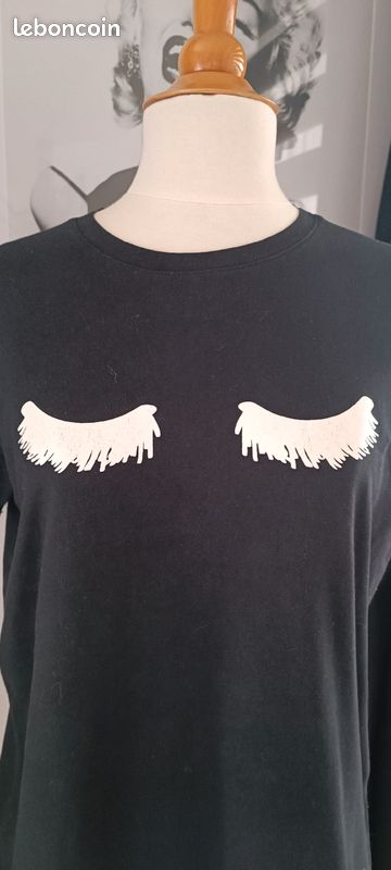 Tee shirt Stradivarius noir taille L ( 1000) (image 2)