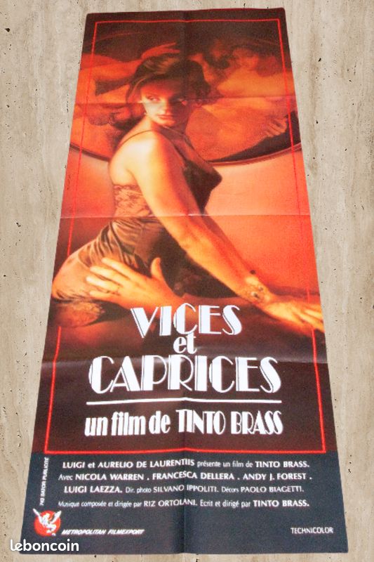 Affiche cinema vintage Vices et caprices, affiche videoclub, film ancien, grand format original, deco murale, airbnb atypique, love room, retro, collection affiche, cinema vintage (image 2)