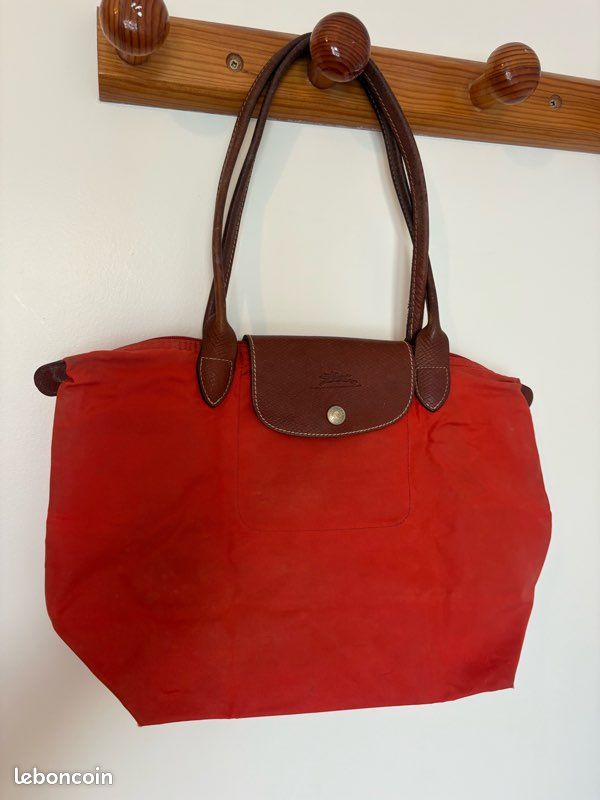 Sac longchamp en toile pliable vintage (image 1)