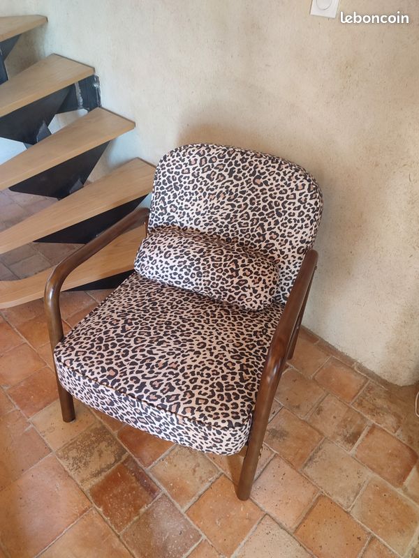 Fauteuil léopard scandinave neuf (image 1)