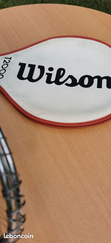 Raquette De Tennis Vintage Wilson - Modèle Jimmy Connors - Bois Rouge Avec Étoile Et Blé - Original