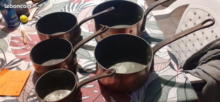 Marmite Sauteuse Cuivre Martelé Pierre Vergnes Durfort 18 Cm Vintage 1960-70