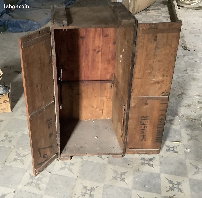MALLE ou VIEILLE CAISSE "en bois SINGER" très bon état (image 2)