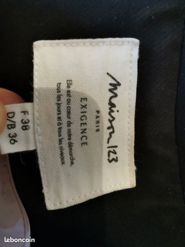 Veste noire tailleur femme 123 taille 38 (image 3)
