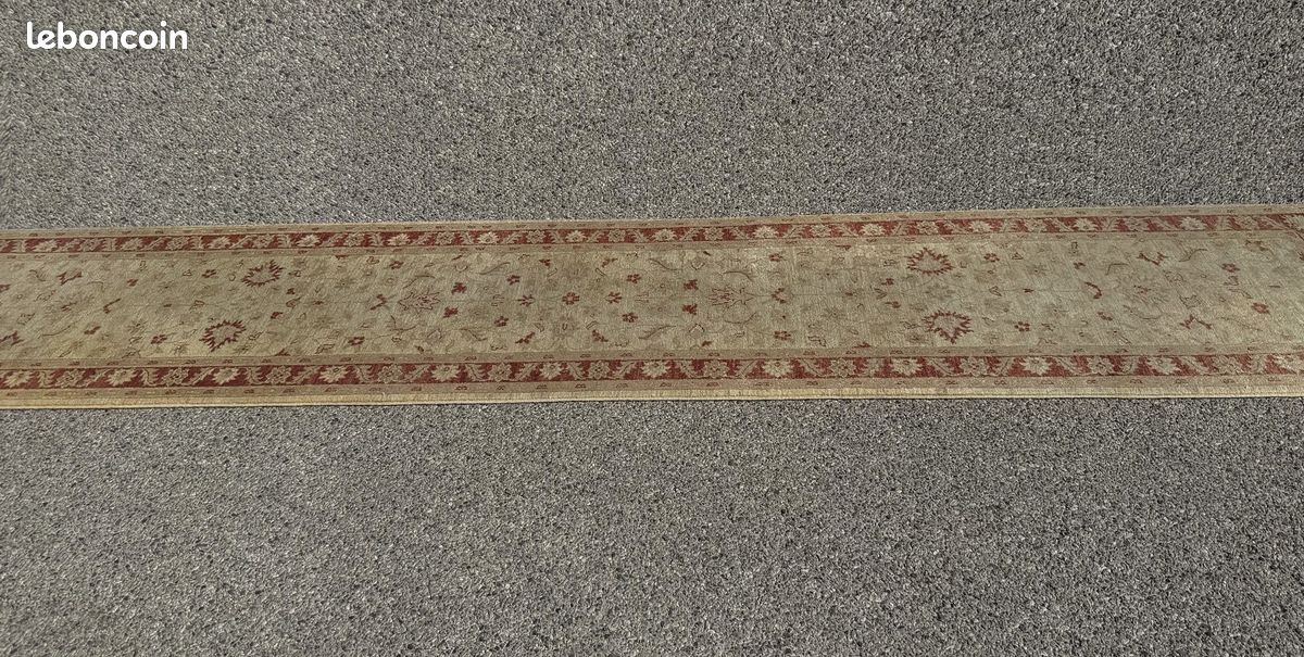 Tapis de couloir d'Orient Ziegler : 4.50 x 0.83 Mètres - Laine Fait Main (image 3)