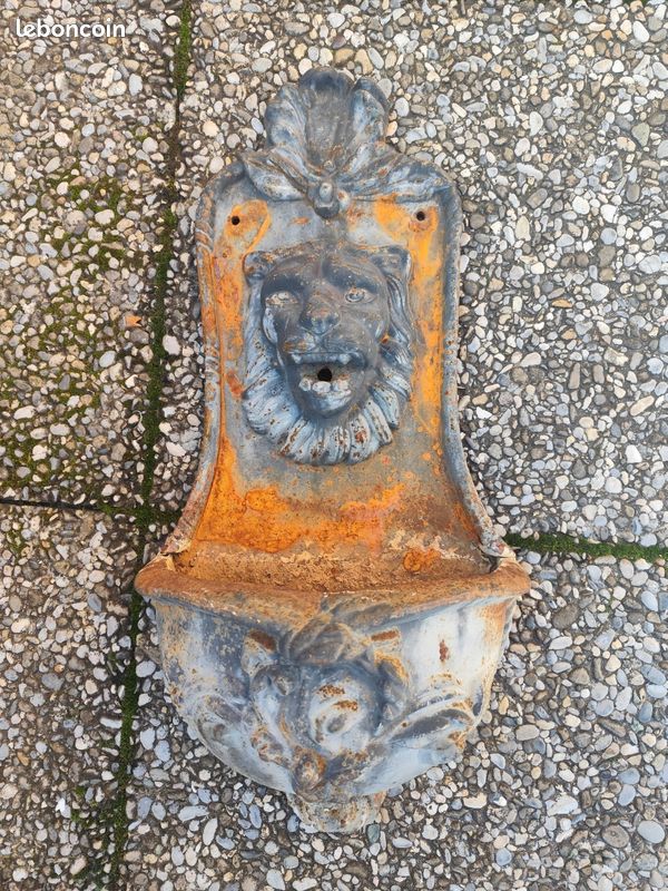 Fontaine murale fonte tête lion décoration jardin (image 1)