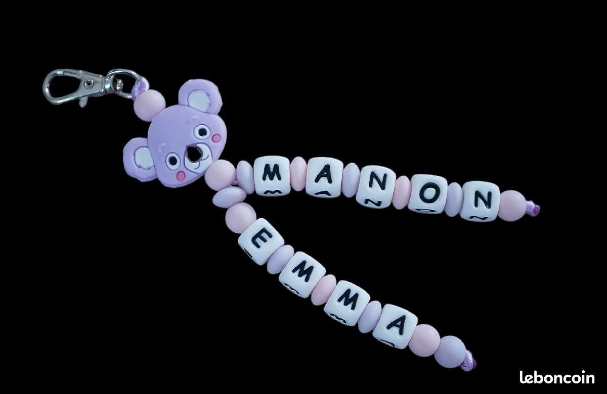 Porte clefs en perles silicone (image 3)