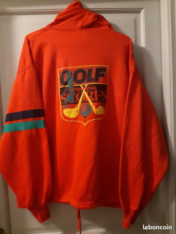 Sweat Discus Vintage Rouge XXL Taille Américaine, Coupe Athlétique Made In USA