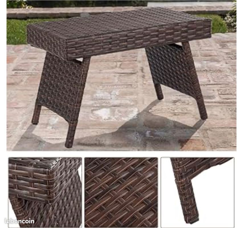 Table Basse de Table Thé Table Pliante Table en Osier Jardin Table Basse Table de Salon en rotin Meubles de Jardin en rotin (image 4)