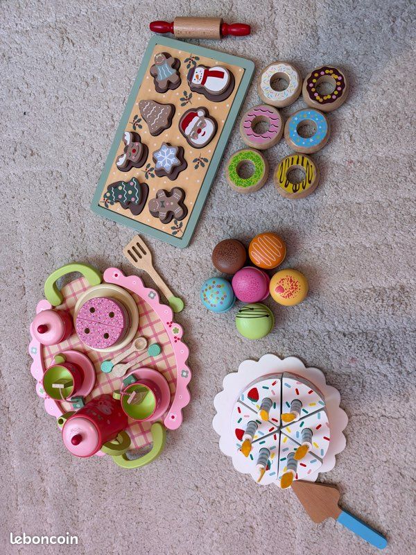 Lot dinette en bois – service à thé, gâteaux et pâtisseries (image 2)