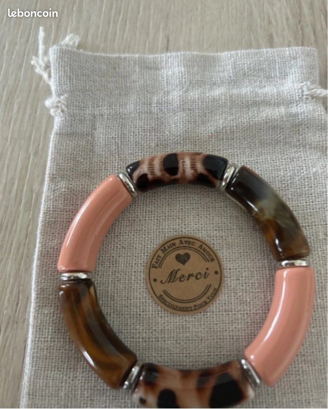Bracelet élastique Pilgrim - Perles Multicolores Tons Chauds, émail, Neuf Avec étiquettes