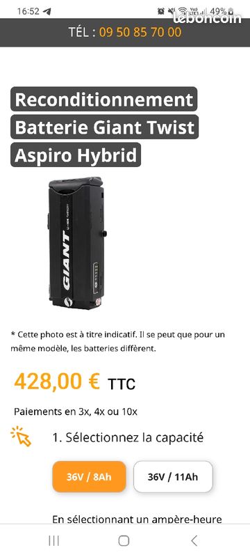 Batteries vélo électrique GIANT (image 3)