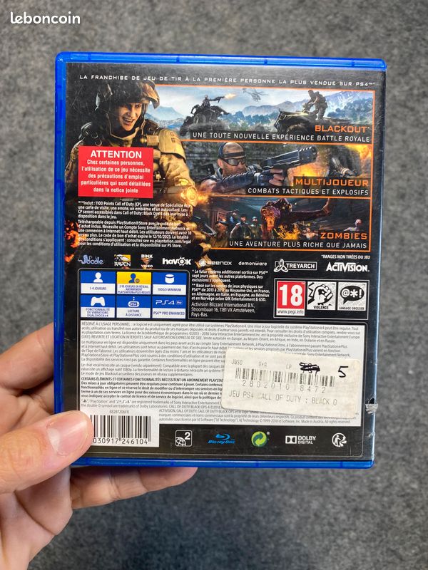 Call Of Duty Black Ops 4 PS4 - Version Française - Bon état - Boîte Et Instructions