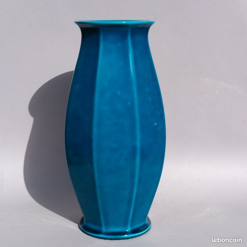Vase céramique Sèvres par Paul Millet - Bleu turquoise (image 1)