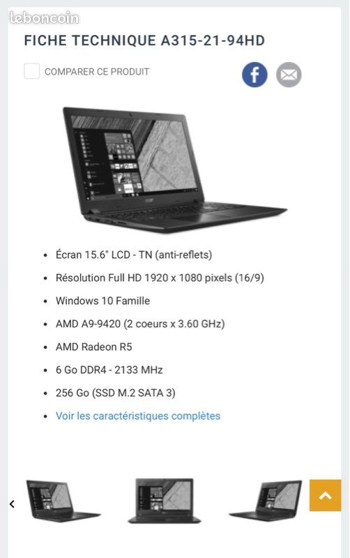 PC portable ACER Aspire 3 A315 (image 5)