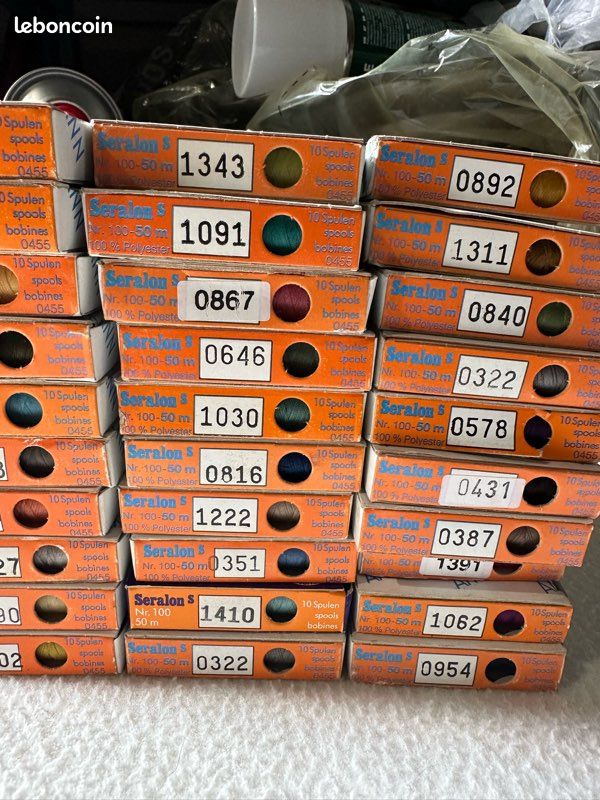 Lot de 100 boîtes (x10 bobines ) fils polyester (image 19)