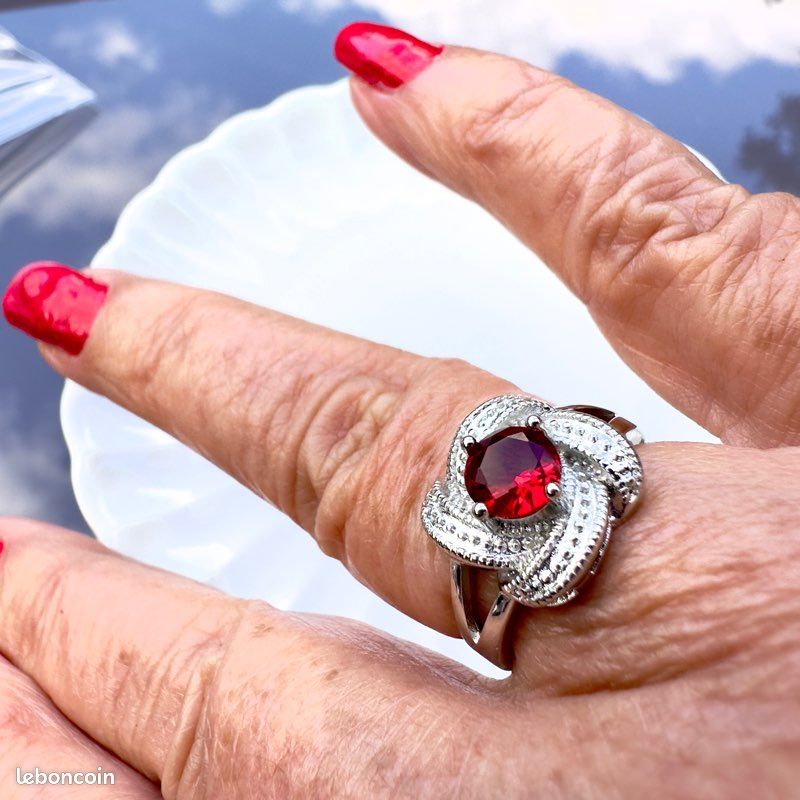 Bague Femme Argent 925 Vintage Style Boule - Réglable (redimensionnable), Bijou élégant - Neuf Avec étiquettes