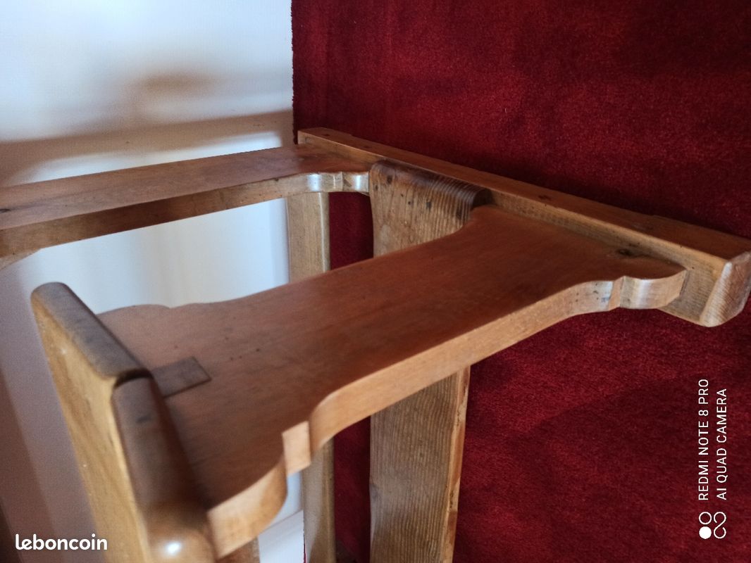Bureau d'écolier en bois avec pupitre (image 5)