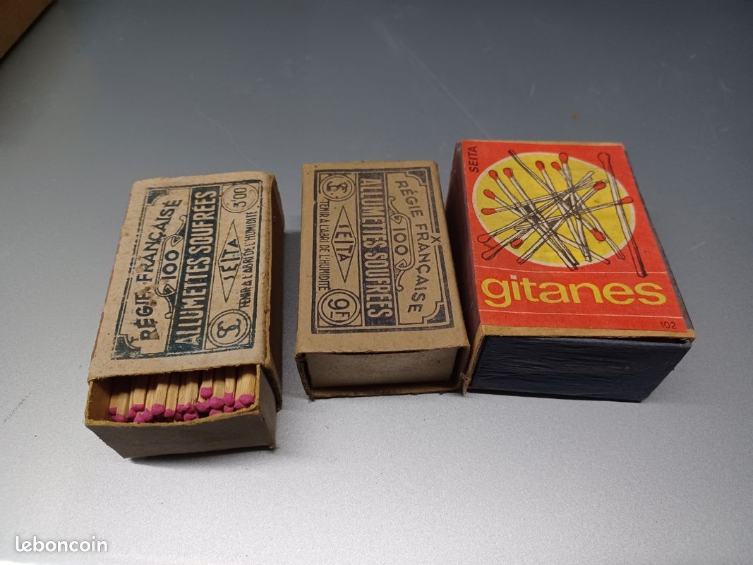 LOT ANCIENNES BOITES d'allumettes Gitanes seita Quiquina Rapha EUR 10