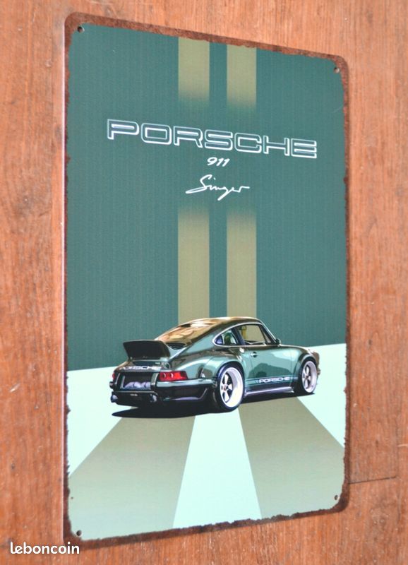 Plaque en métal vintage Porsche 911 Singer, 20x30cm, Neuve (image 2)