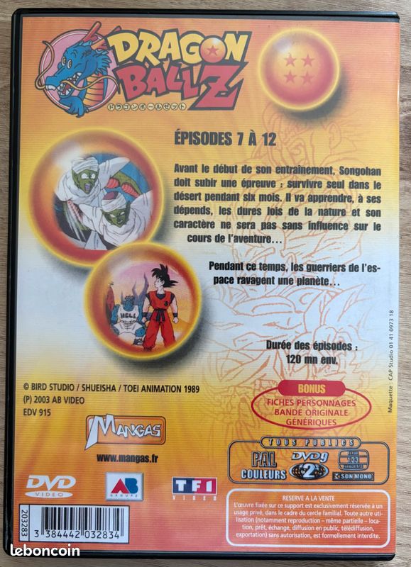 Dragon ball Z dvd manga épisode 7 à 12 AB production (image 3)