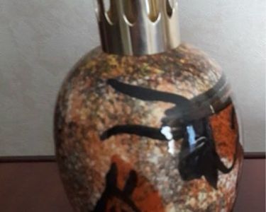 ANCIENNE LAMPE BERGER signée GL GEHEL fresques préhistoriques GROTTES