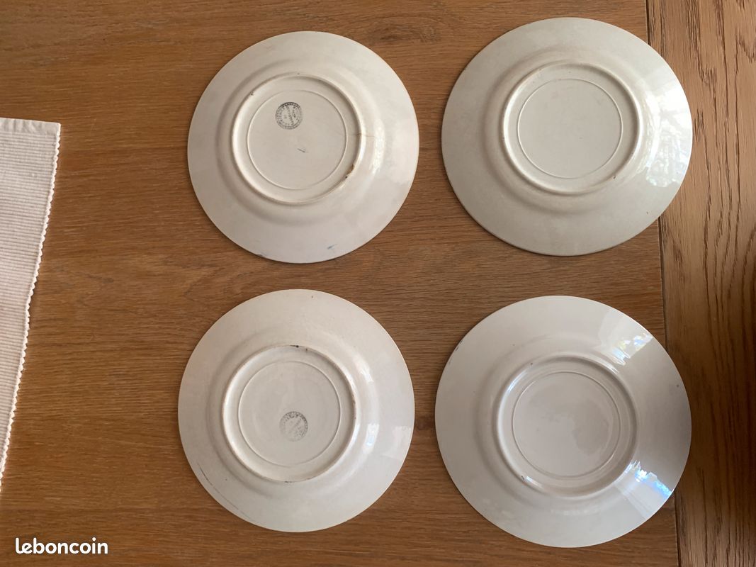 Lot de 4 assiettes plates vintage faïence de LONGCHAMP (image 5)