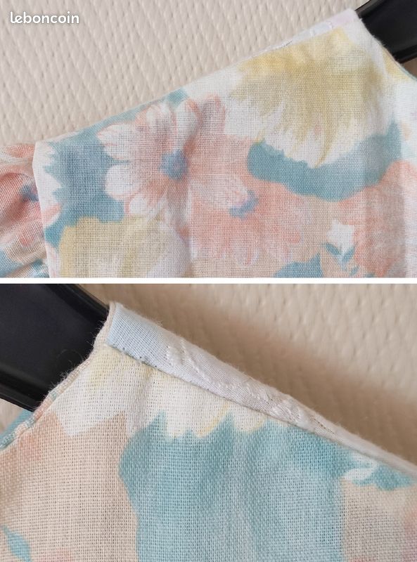 Adorable robe vintage fille manches courtes fleurie - Taille 5 ans (image 9)