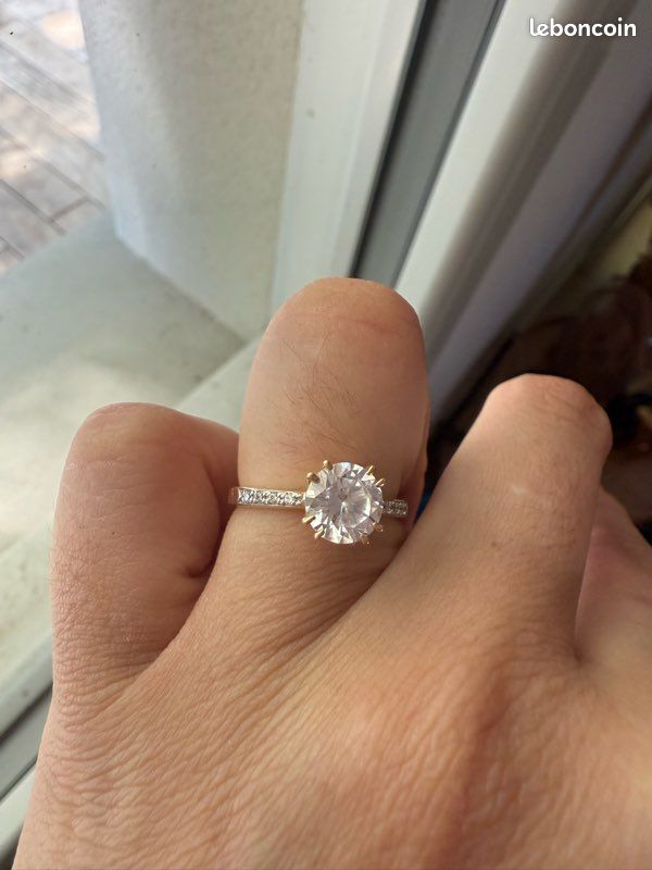 HOT Bague Solitaire Cleor Bague Argent Femme Bague Solitaire