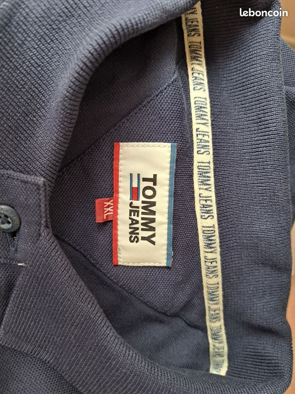 Polo homme manches longues bleu marine (image 2)