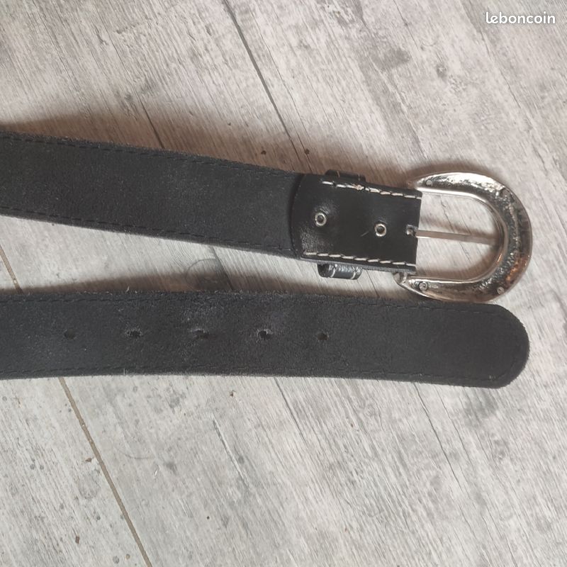 Ceinturon cuir noir T 80 Texas Country ceinture homme femme (image 8)