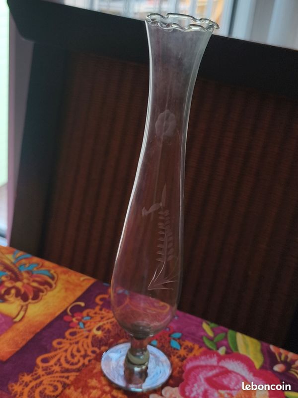Vintage vase verre décoré (image 5)