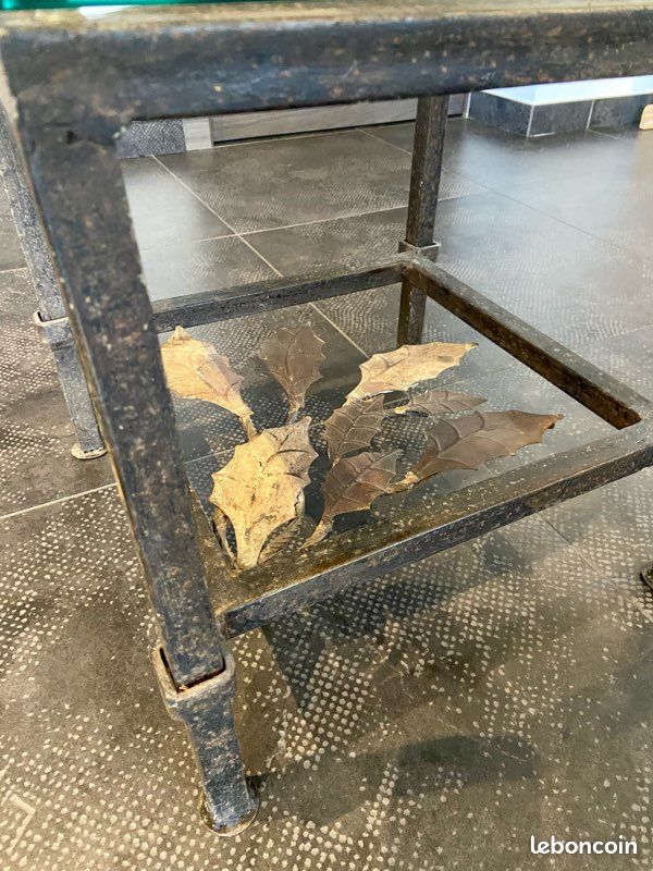 Table basse fer forgé et verre (image 5)
