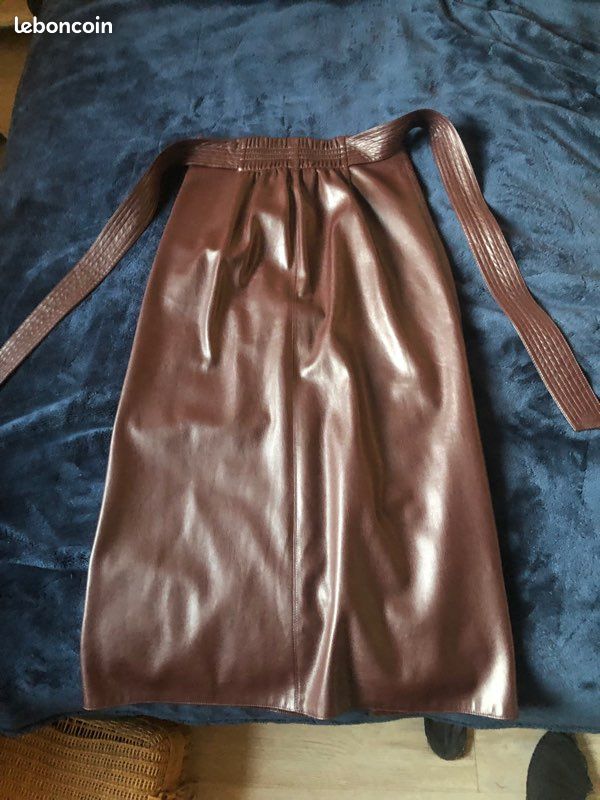 Zara Femmes Simili Cuir Jupe Plissée Taille S M