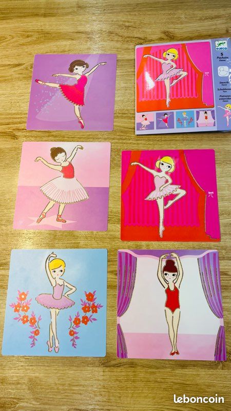 5 pochoirs djeco danse 4/8 ans (image 1)