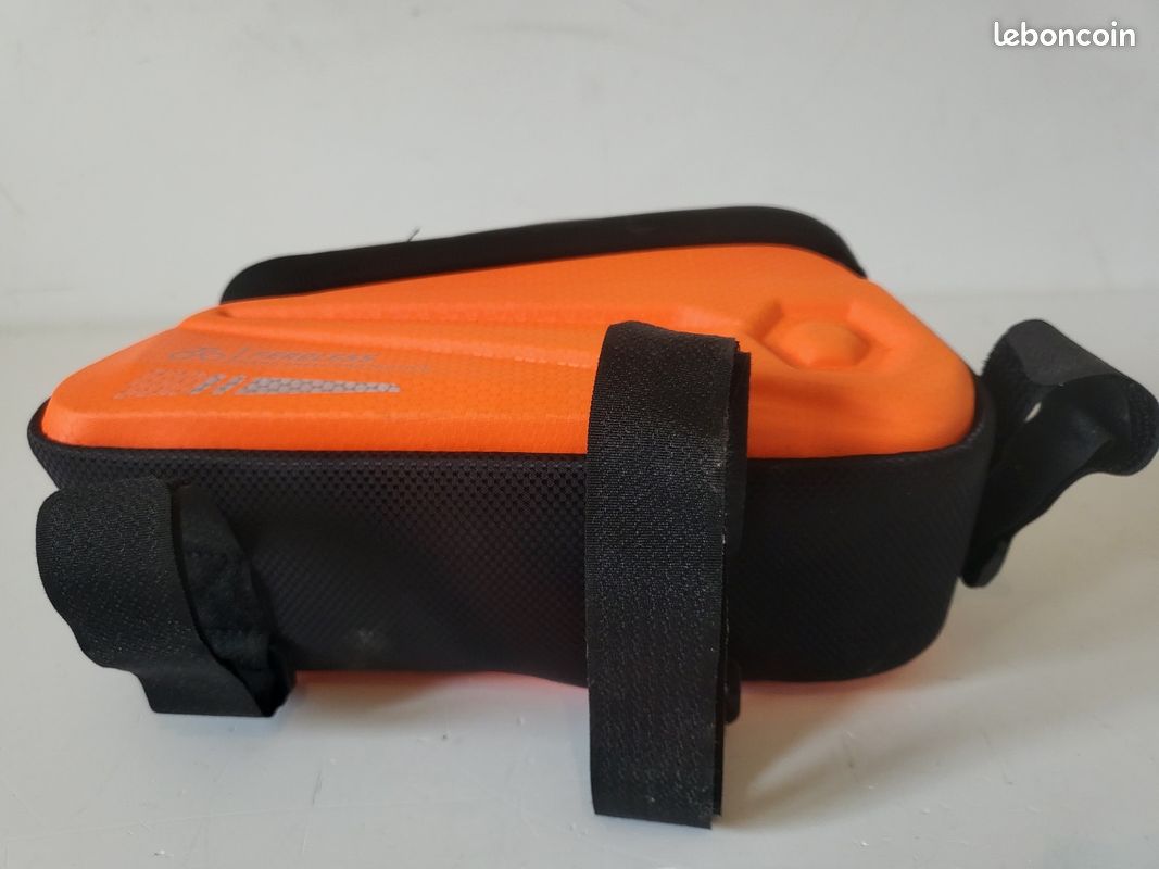 Sacoche Rigide Pour Tube Supérieur De Vélo - Étui Imperméable Pour Téléphone Et Outils - VTT Et Route - Orange