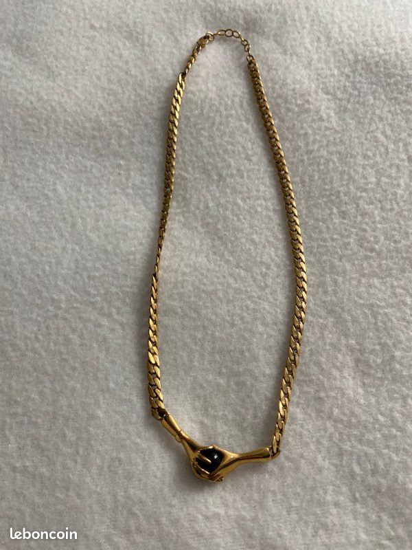Collier Charles Jourdan Plaqué Or - Pendentif Design - Occasion - Bijou De Créateur