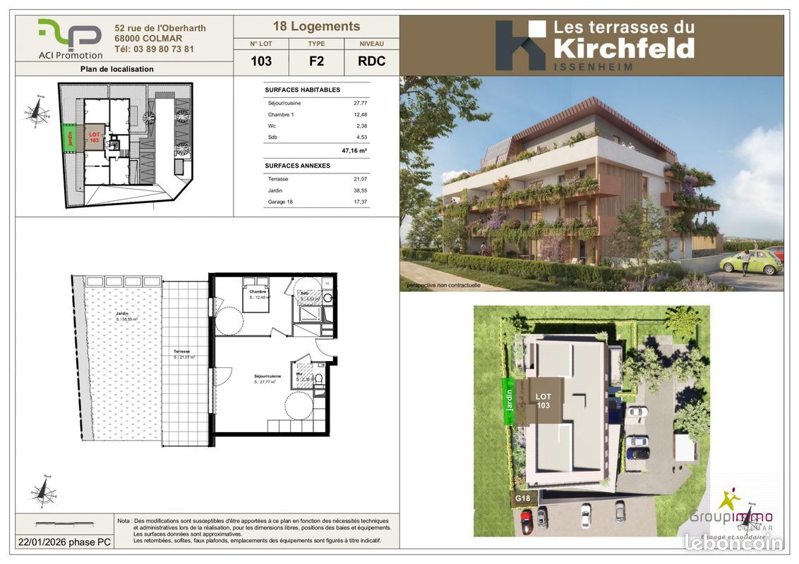 Appartement 2 pièces 47 m² · à Issenheim · 47 m² · 188 000 €