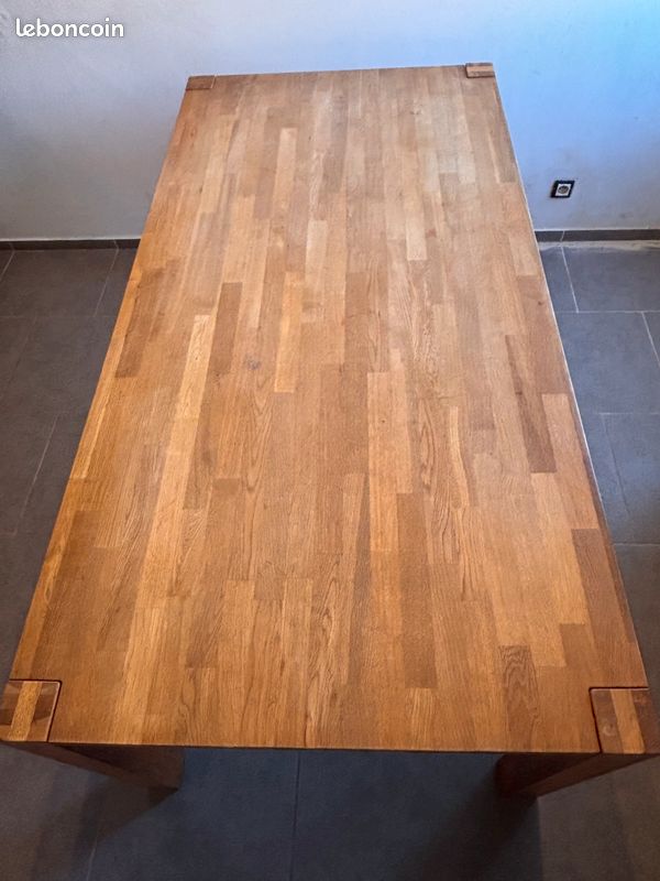 Table de sejour en chêne « Chicago » L 180 cm (Tomki) (image 3)