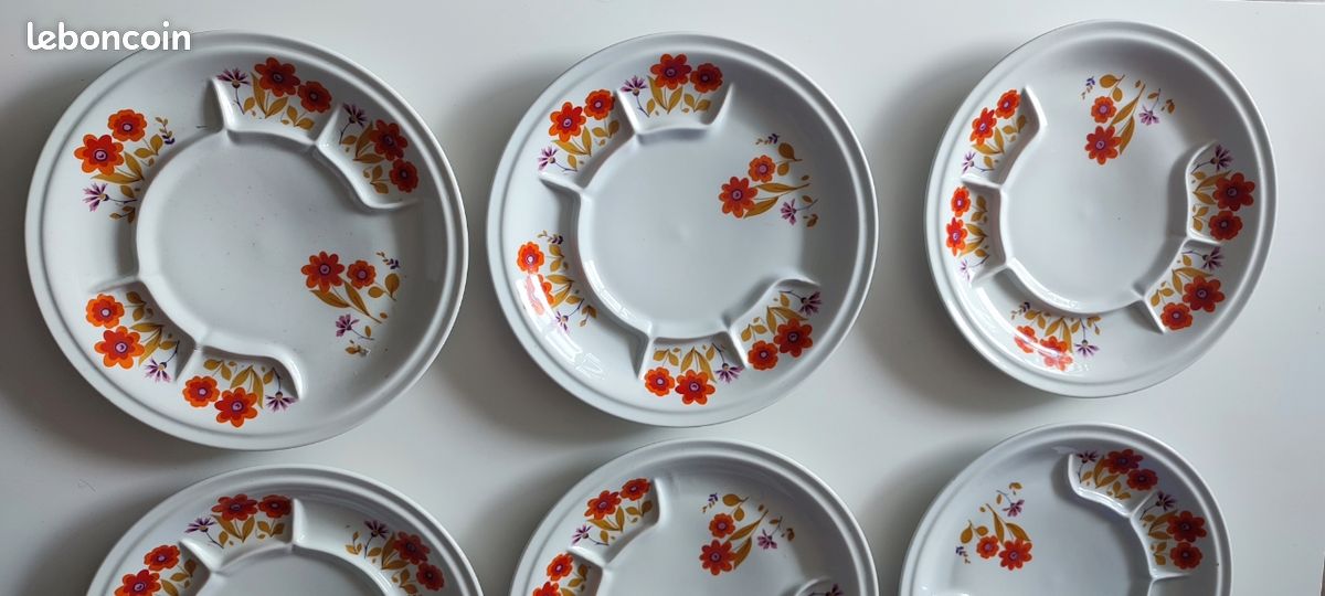 6 assiettes en porcelaine hirondelles (image 1)