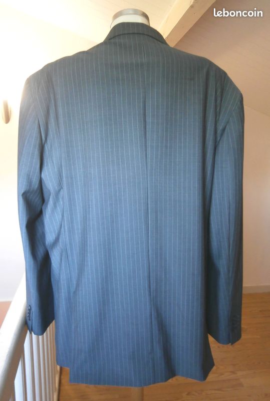 Costume homme gris clair à rayures taille XXL (veste taille 60 et pantalon taille 52) en très bon état n°1140 (image 8)