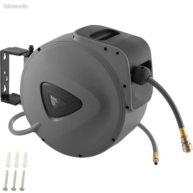 Enrouleur de tuyau à air comprimé avec tambour avec raccord rapide de ¼ pouce – 20m - Livraison gratuite en France ⭐⭐⭐ (image 1)