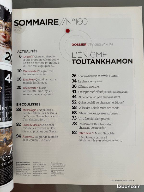 L’énigme Toutankhamon / les cahiers science & vie (image 2)