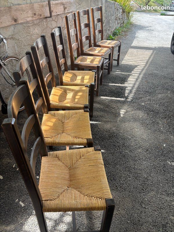 Lot de chaises chene massif 7 (image 1)