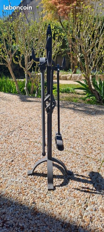 Porte bûches - Outsunny - range bûches serviteur de cheminée multi-accessoires rangement - métal - 45x40x78cm - noir - Bricolage