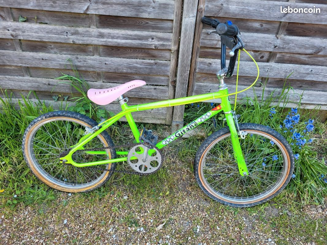 Poignées De Vélo BMX Vintage AME Tri Retro - Vert Fluo, Old School, Neuves