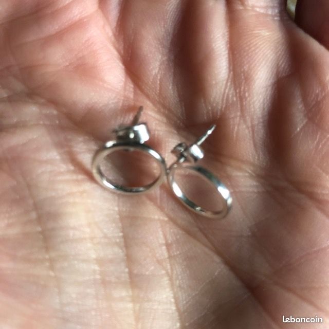Boucles d'oreilles cercles argent 925 (image 1)