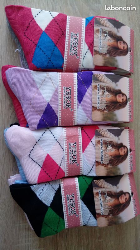 Chaussettes femmes couleurs (image 1)