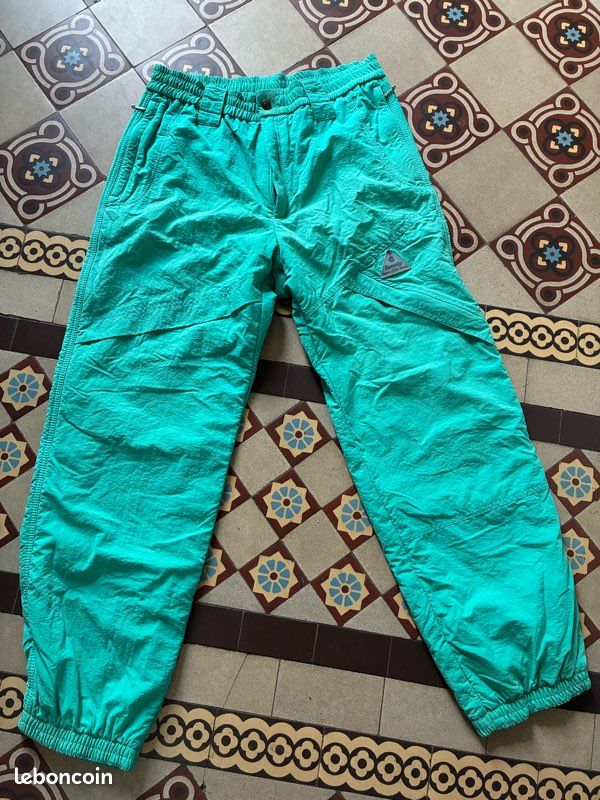 Pantalon De Sport Vintage Vert Années 70 – Acrylique – Taille L Homme