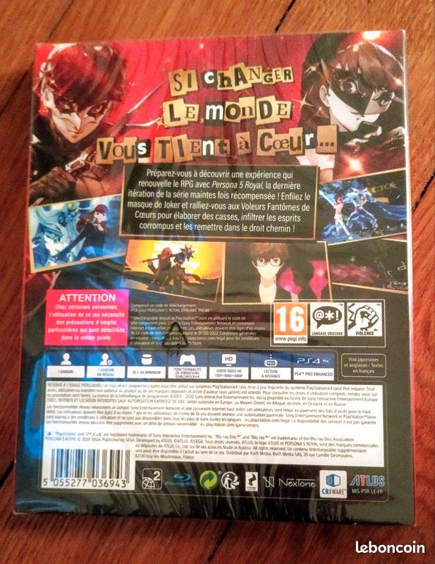 Persona 5 Sur PS3 – Version Complète FR – Très Bon état – PAL